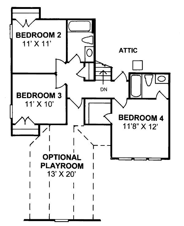 Farmhouse Level Two of Plan 68491