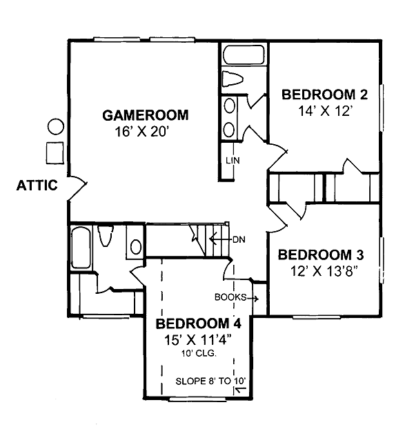 Country Farmhouse Level Two of Plan 68492