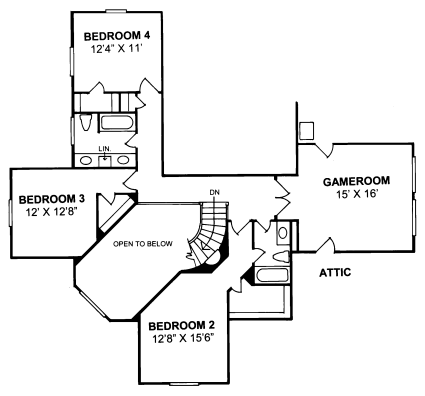 Country Farmhouse Level Two of Plan 68495