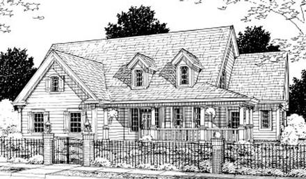 Cape Cod Country Elevation of Plan 68504
