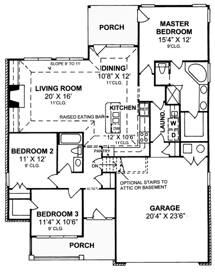 House Plan 68508 First Level Plan