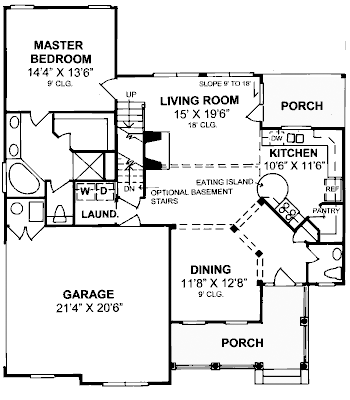 House Plan 68509 First Level Plan