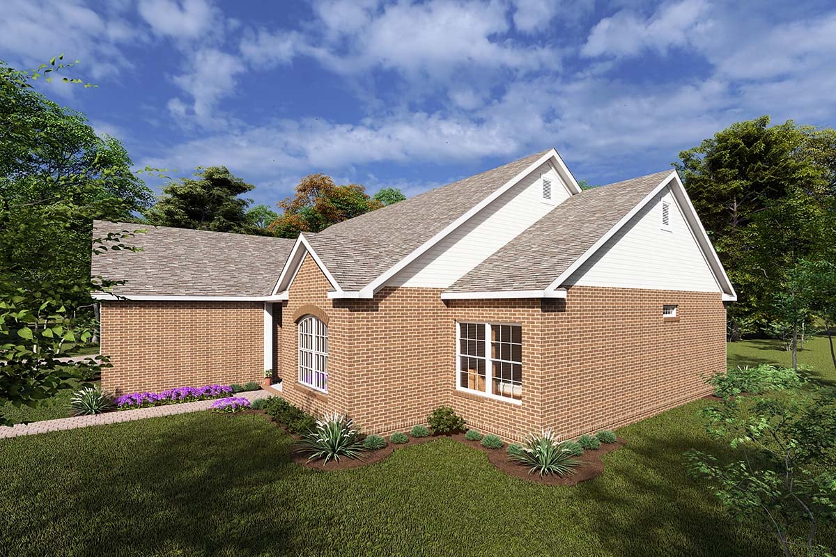 Traditional Plan with 1496 Sq. Ft., 4 Bedrooms, 2 Bathrooms, 2 Car Garage Picture 2