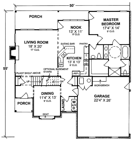 House Plan 68517 First Level Plan