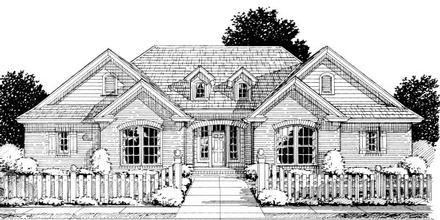 European Traditional Elevation of Plan 68524