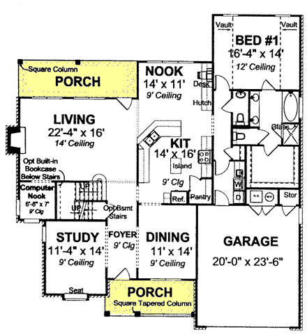 House Plan 68548 First Level Plan