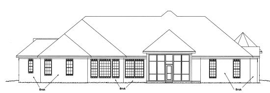 European Rear Elevation of Plan 68551