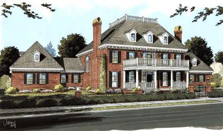 Colonial Plantation Southern Elevation of Plan 68557