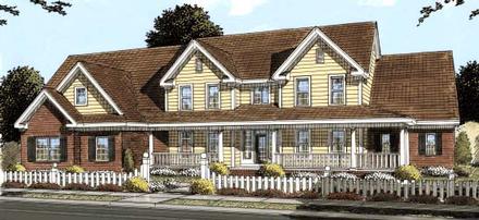 Country Farmhouse Southern Elevation of Plan 68559