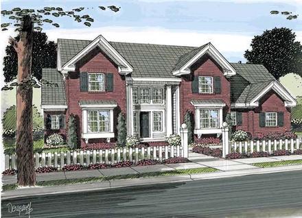 Colonial Southern Traditional Elevation of Plan 68563