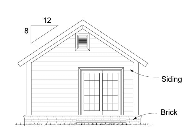 Cottage Country Ranch Traditional Rear Elevation of Plan 68572