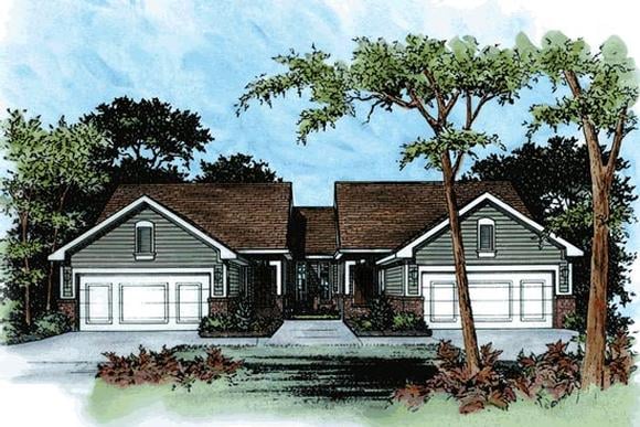 Multi-Family Plan 68713 Elevation