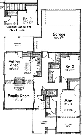 Country One-Story Level One of Plan 68914