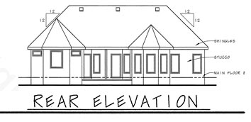 Cape Cod Rear Elevation of Plan 68917