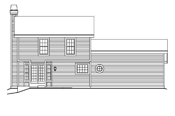 Country Traditional Rear Elevation of Plan 69000