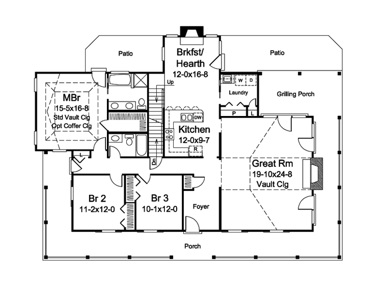 Country Farmhouse Level One of Plan 69004