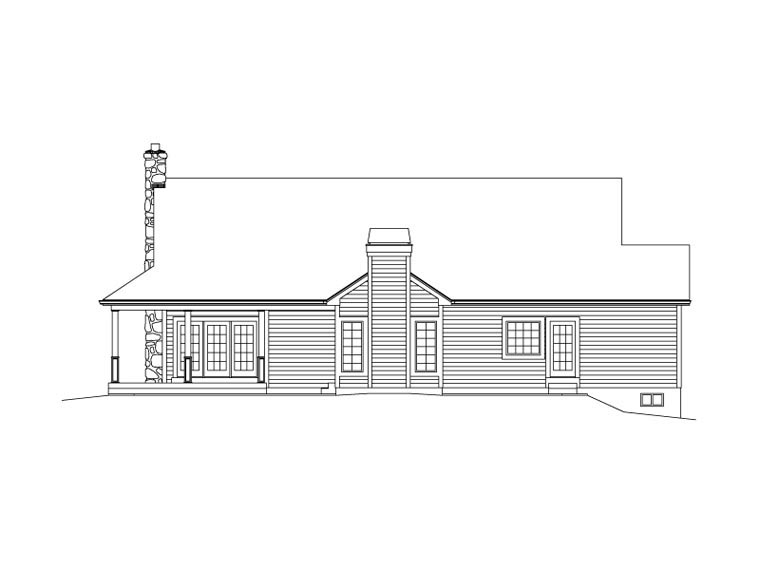 Country Farmhouse Rear Elevation of Plan 69004