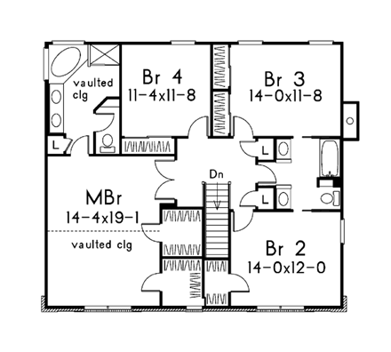 House Plan 69009 Second Level Plan