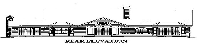 One-Story Traditional Rear Elevation of Plan 69011