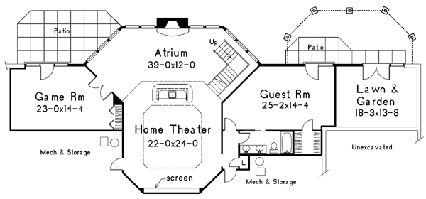 Traditional Lower Level of Plan 69012