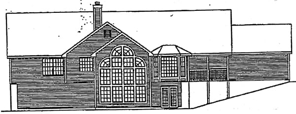 Traditional Rear Elevation of Plan 69014