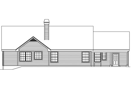 Traditional Rear Elevation of Plan 69017