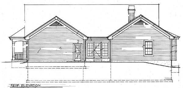 Country Traditional Rear Elevation of Plan 69019