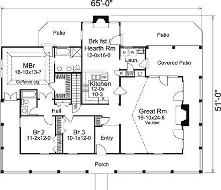 House Plan 69020 First Level Plan
