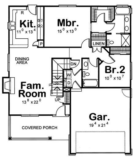 House Plan 69076 First Level Plan