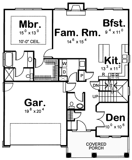 Country Craftsman Level One of Plan 69082