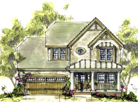 Country Craftsman Elevation of Plan 69082