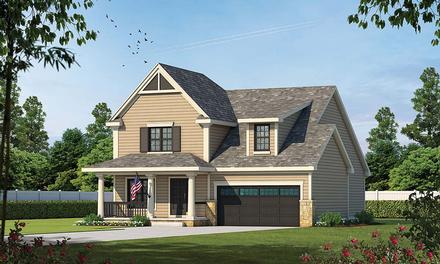 Country Craftsman Elevation of Plan 69086