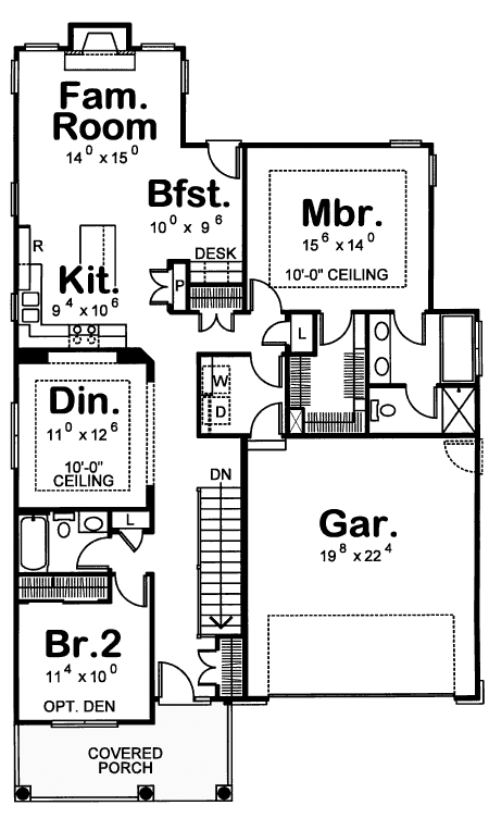 Country Craftsman Level One of Plan 69089