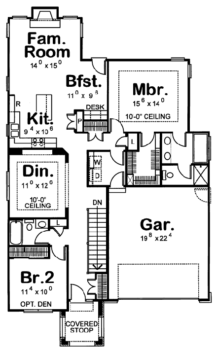 Cape Cod Country Craftsman Level One of Plan 69090