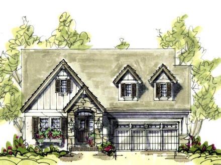 Cape Cod Country Craftsman Elevation of Plan 69090