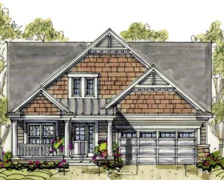 Country Craftsman Elevation of Plan 69092
