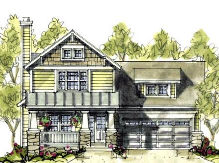 Craftsman Elevation of Plan 69099