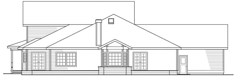 Country Farmhouse Rear Elevation of Plan 69102