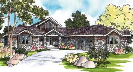 Craftsman Ranch Traditional Elevation of Plan 69109