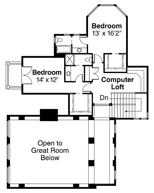 Traditional Tudor Level Two of Plan 69110