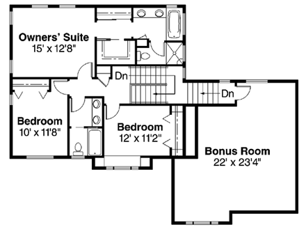 House Plan 69113 Second Level Plan