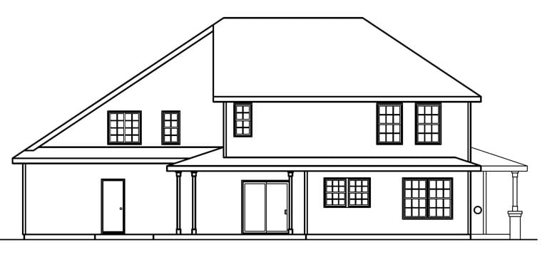 Country Traditional Rear Elevation of Plan 69113