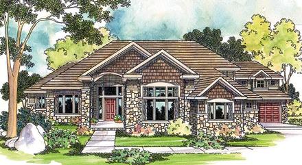 Contemporary Craftsman Traditional Elevation of Plan 69121