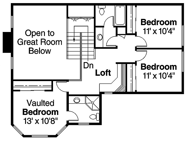 Country Craftsman Farmhouse Level Two of Plan 69125