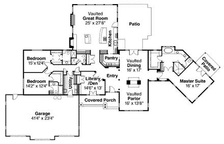 House Plan 69128 First Level Plan