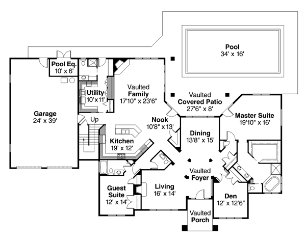 Traditional Tudor Level One of Plan 69133