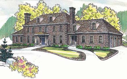Colonial Southern Elevation of Plan 69134