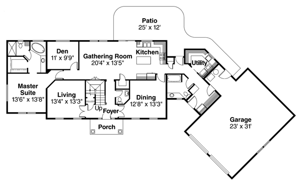 Colonial Southern Level One of Plan 69136