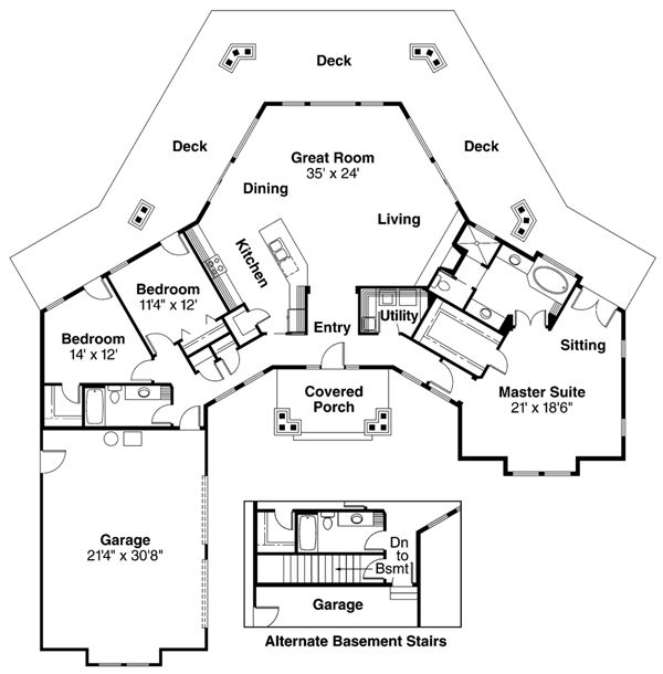Contemporary Level One of Plan 69143