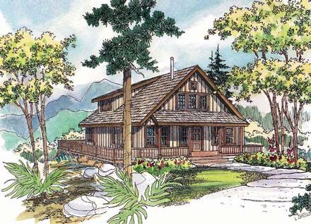Cabin Country Elevation of Plan 69144